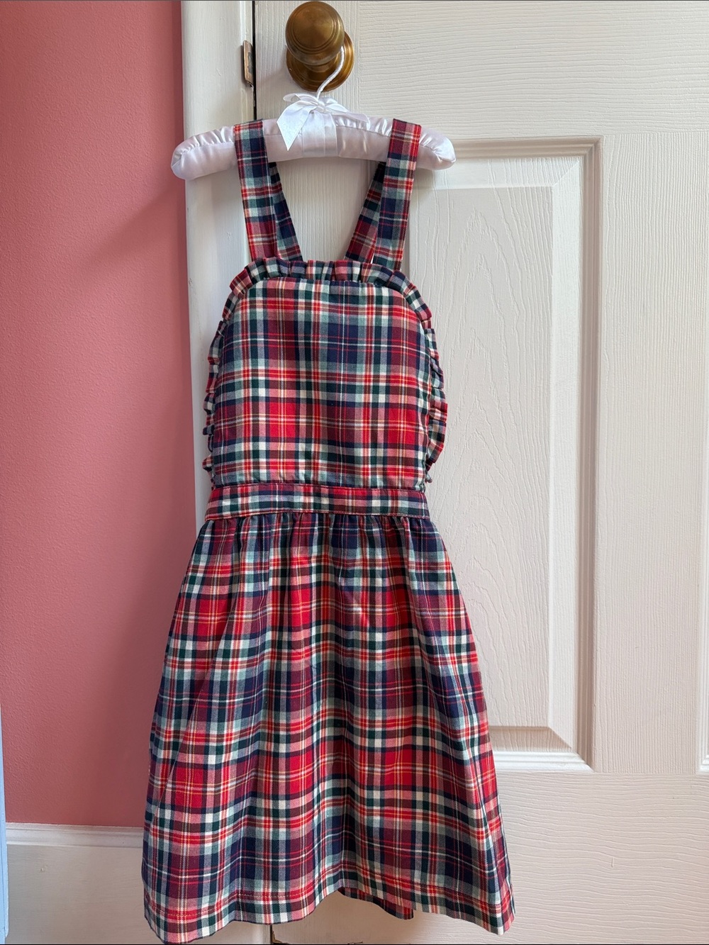 Girls Plaid La Coqueta Pinafore Dress